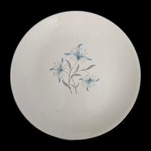 Hanover Melody Salad Plate 8.25 Inch Blue Floral Semi Porcelain USA